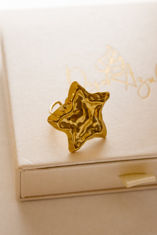 Hammered Star ring