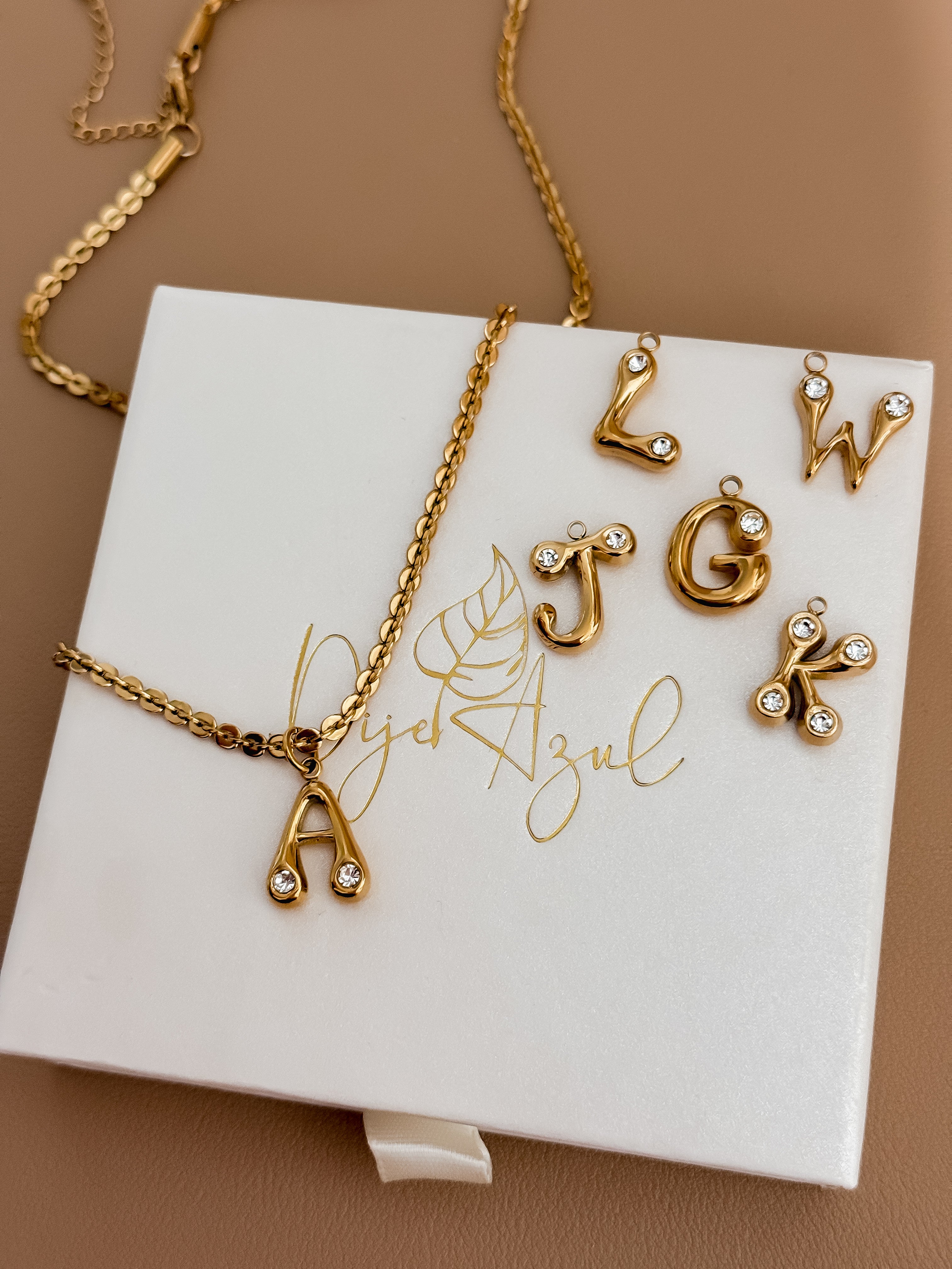Zirconia Bold Initial necklace