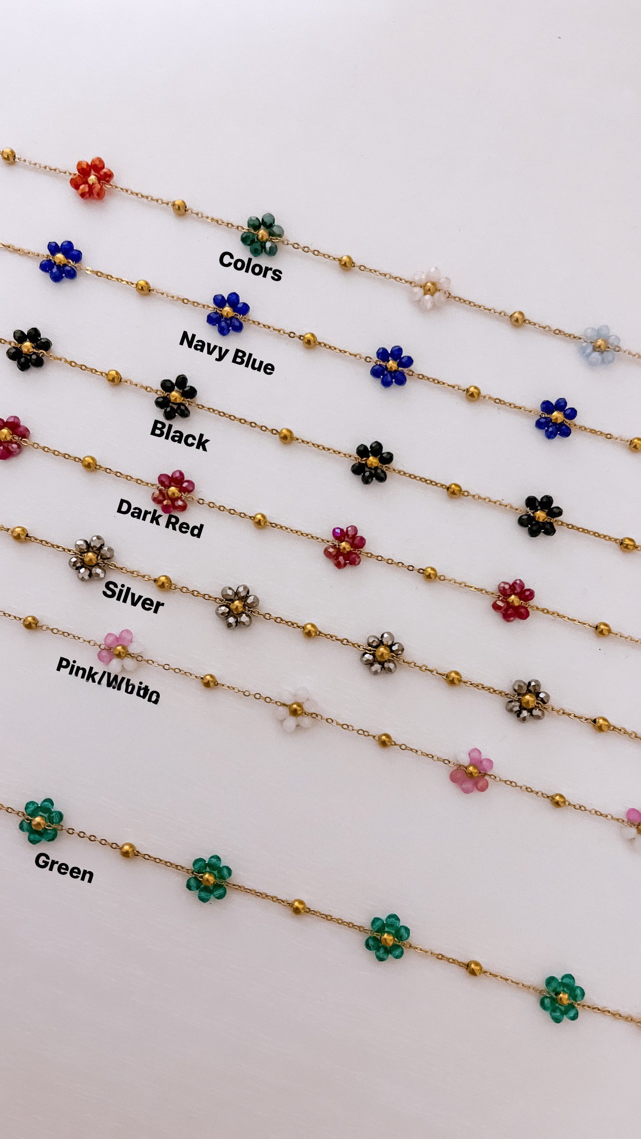 Flores choker- Colorful flowers necklace- Stainless Steel jewelry