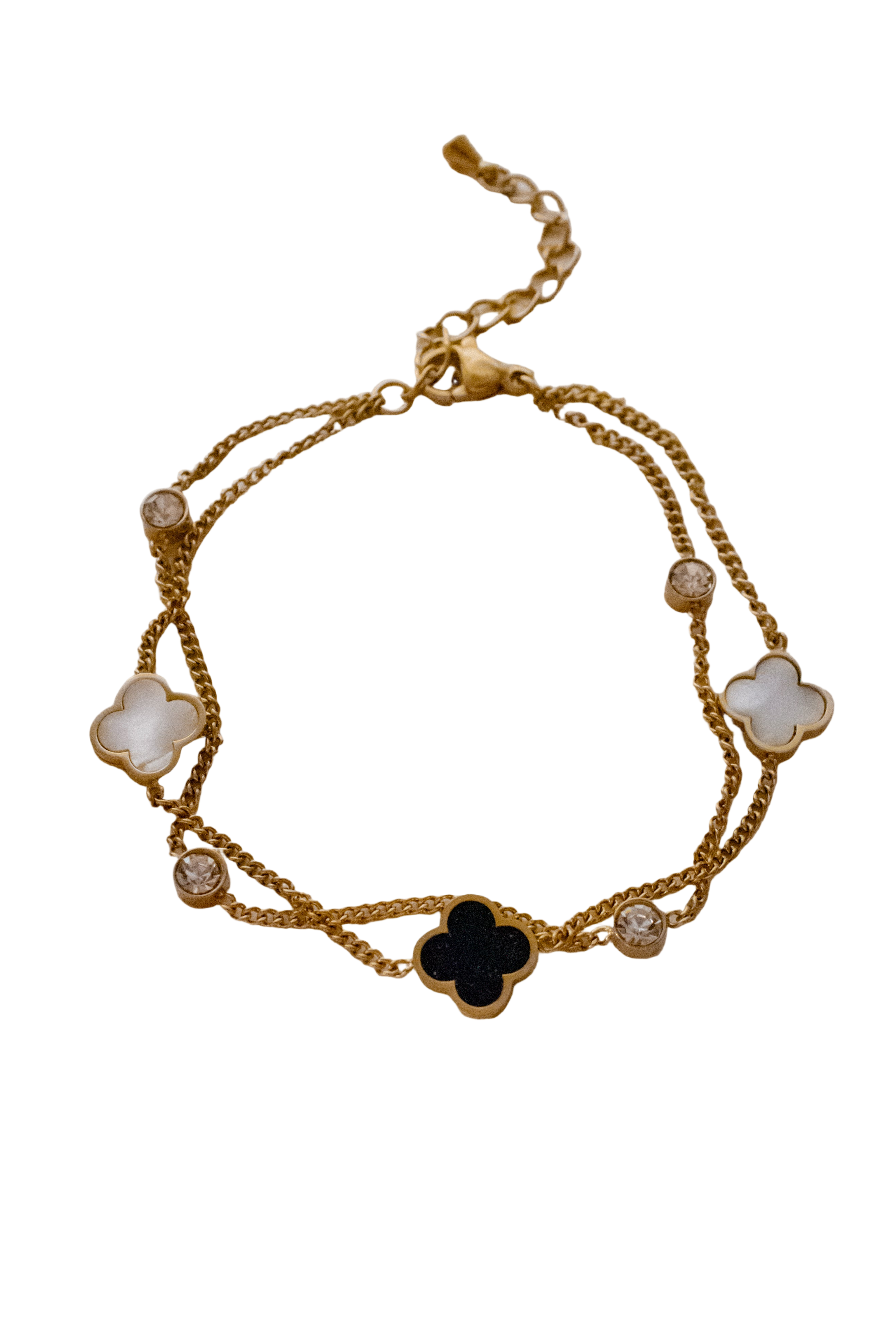 B&W Clover Double bracelet