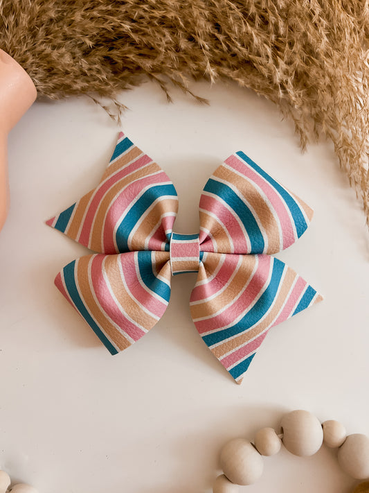 Teal Line Bow