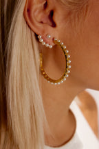 Pearls Big hoops earrings