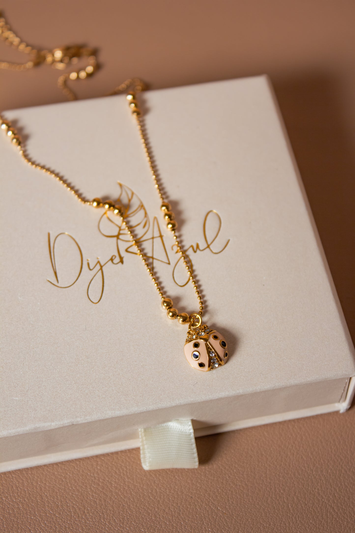 Pink Ladybug necklace