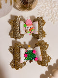 Pink & Gold Christmas piggie set