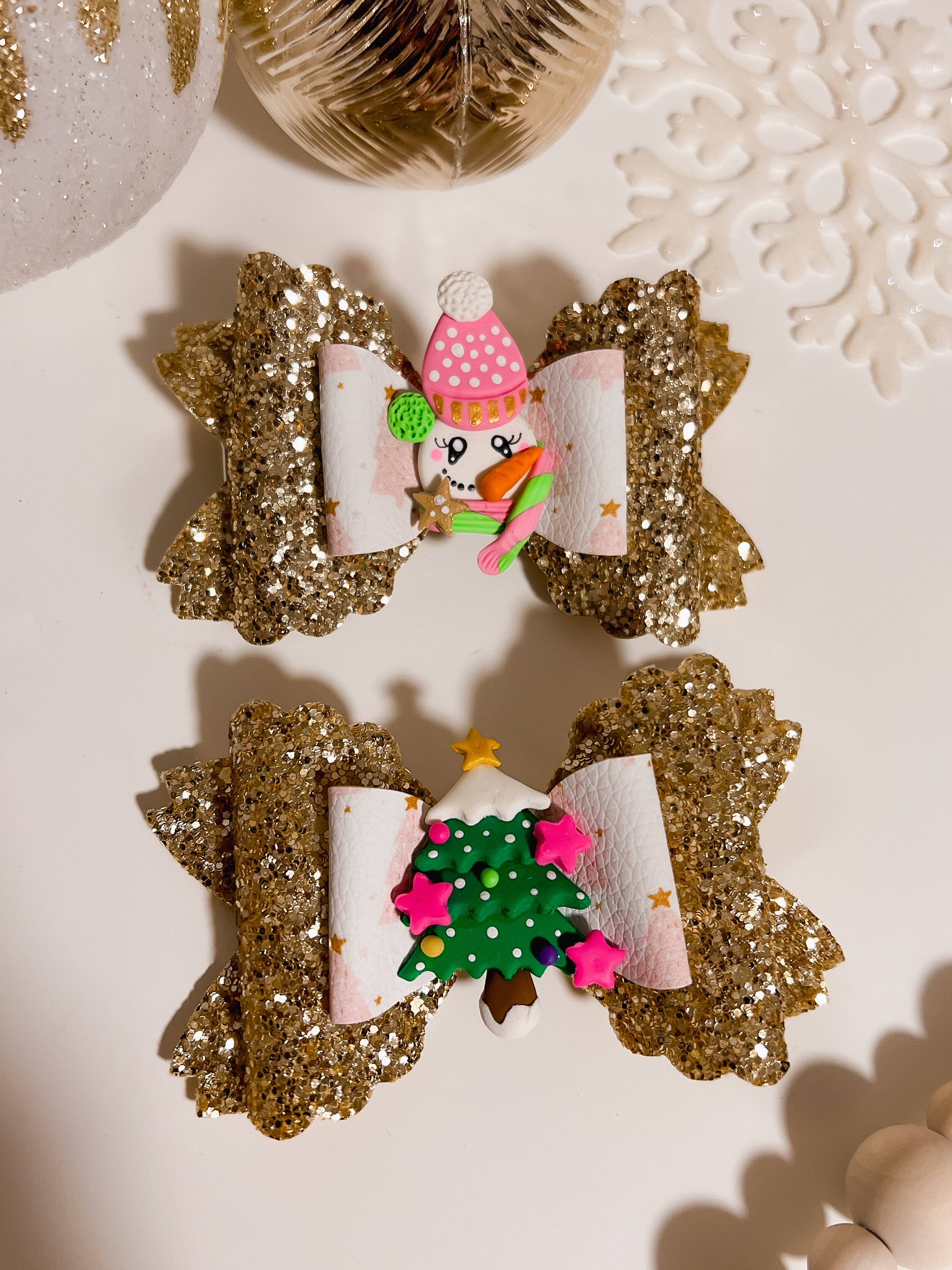 Pink & Gold Christmas piggie set