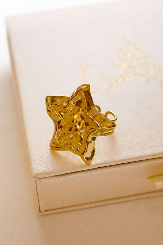 Hammered Star ring