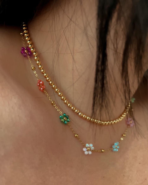 Gold Beads necklace (18kGF)