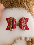 Dark Pink Hearts bow