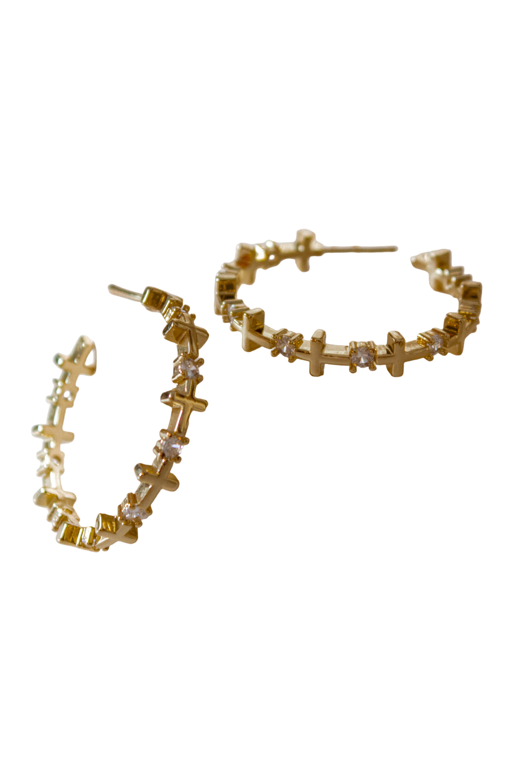 Cross hoops earrings