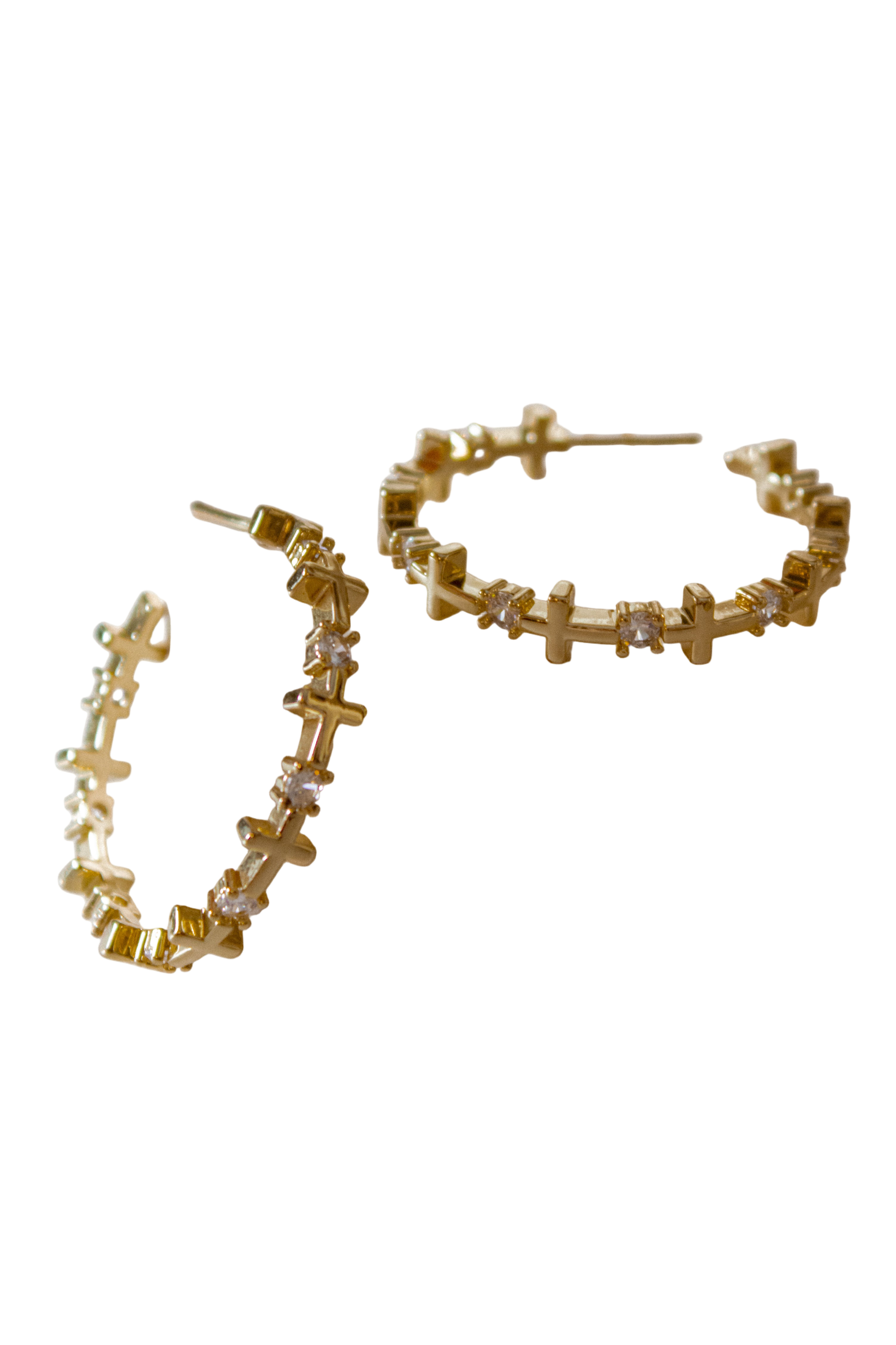 Cross hoops earrings