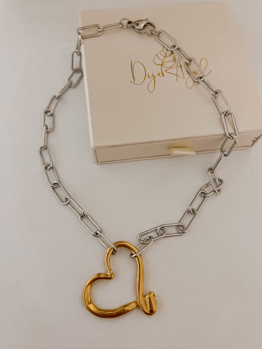 Two Tones Heart necklace