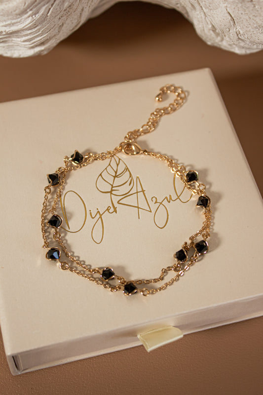 Black Crystals bracelet (GF)