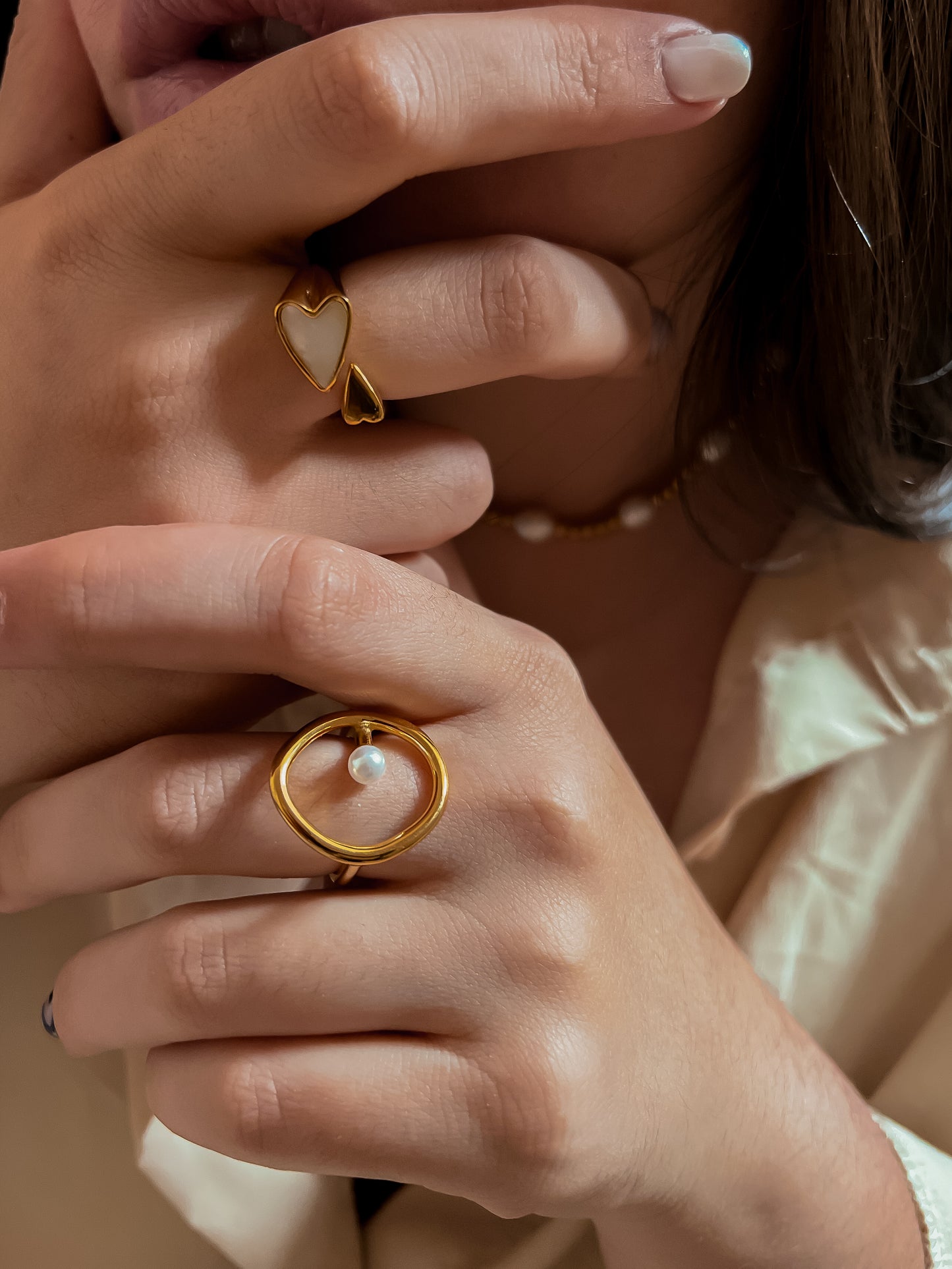White Heart ring